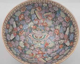 Vintage Chinese Famille Rose Medallion Porcelain Bowl