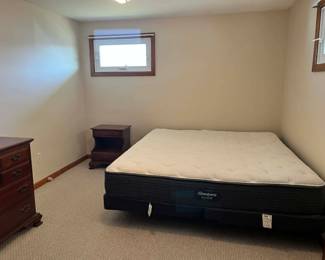 King bed with frame and box spring