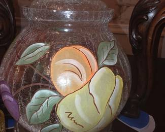 Crackle Glass Jar