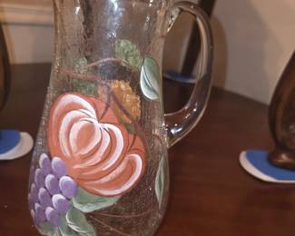 Crackle Glass Pitcher
