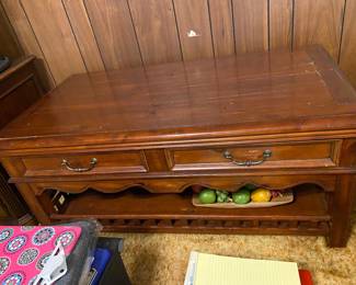 Solid Wood Coffee Table with 2 Drawers $250