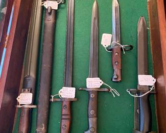 Vintage WWI. WWII Bayonets 