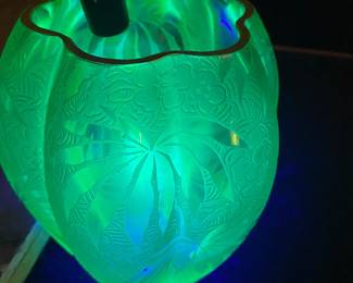 Vaseline/ uranium  glass Vase