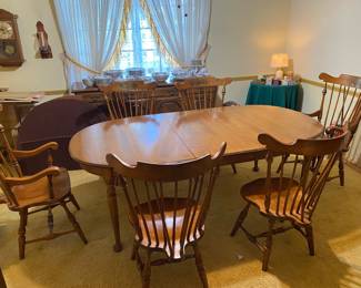 Dining Room Table with leaf 6 Large Chairs Table Pads $1500 for the set