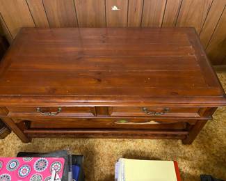 Solid Wood Coffee Table with 2 Drawers $250