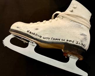 Katerina Witt signed Ice Skates. German OlympicSkater