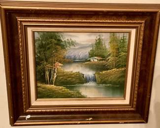 Oil painted water scene
