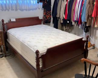 Vintage double bed with mattress
