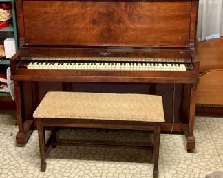 Antique Packers piano with stool, needs new home