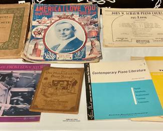 Piano music and books