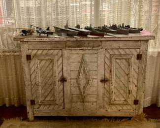 Primitive wood cabinet made in Gretna Louisiana