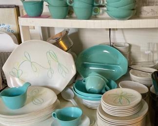 Russell Wright Melpomene, blue and white dinnerware