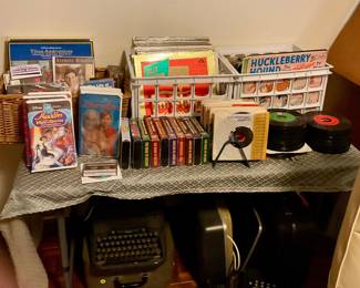 Typewriters, records and vhs tapes