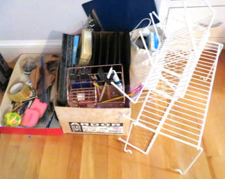Lot 150: Assorted office supplies and storage items
