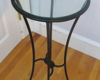 Lot 175: Glass and Wrought Iron Plant Stand