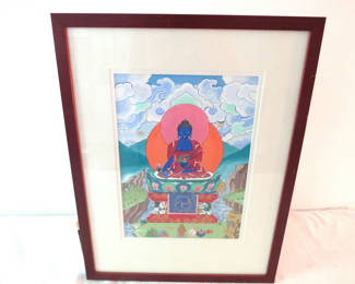 Lot 68: Framed Blue Medicine Buddha Art