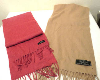 Lot 109: 2 Cashmere Scarves Beige & Mauve