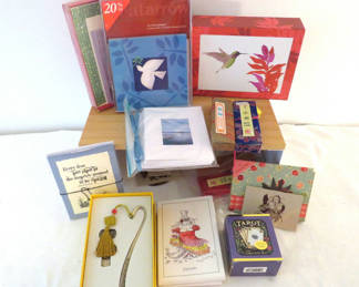 Lot 152: Assorted greeting cards, art prints, Carmen book, and tarot kit