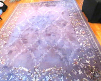 Lot 2: Purple 9x12 Room Size "Deco Garden" Wool Rug