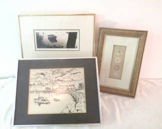 Lot 158: 3 Nautical Themed Framed Art