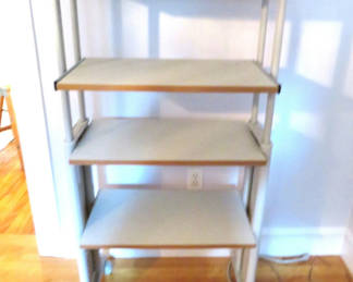 Lot 15: Safco 4 Shelf Unit Adjustable Mobile Desk on Wheels