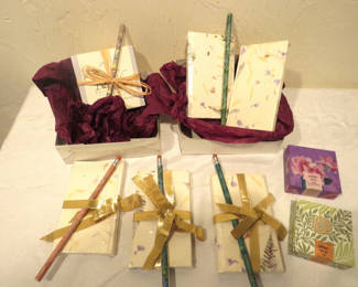 Lot 92: Handmade pressed-flower paper gift sets and memo boxes