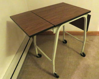 Lot 96: Vintage MCM Hasco Typewriter Drop Leaf Table on Wheels