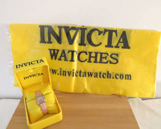 Lot 7: Invicta Pink Water Resistant Ladie's Watch with Case and Bag