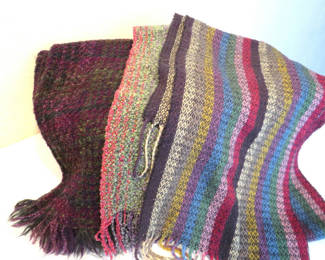 Lot 60: Multicolor woven scarves and throws