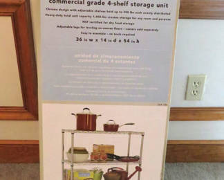 Lot 6: New in Box NSF Commercial Grade 4 Shelf Storage Unit