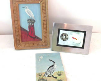Lot 188: 3 Mini Original Art Bird Theme