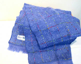 Lot 58: Donegal Design Ireland Mohair Wool Blue Scarf