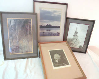 Lot 171: Quartet of Framed Art Church Nature