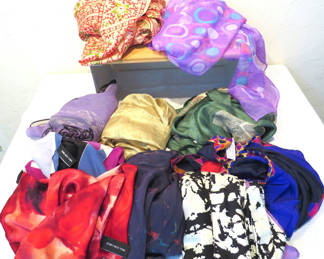 Lot 56: Silk Scarves Echo Claiborne Nicole Miller Purples