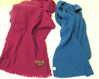 Lot 112: 2 Cashmere Scarves Louisa Pepini Blue and Wine