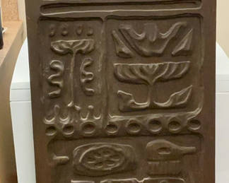 Lot 135: MCM Wooden Panel, 'Evie's Birds' design by Evelyn Ackerman for Panel Carve.