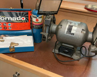 Lot 43: Chicago Bench Grinder, Tornado Torch