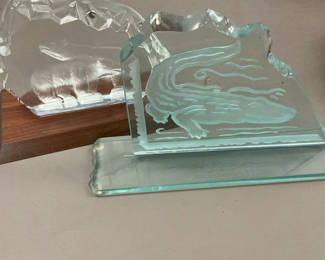 Lot 177: Two Glass Animal Art Pieces