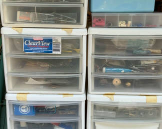 Lot 13: Assorted hardware and fasteners in plastic drawers