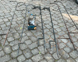 Lot 8: Six 8’ Tall Metal Posts For Hanging Plants Or Feeders