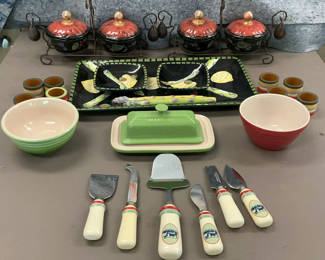 Lot 102: Colorful Ceramic Serving Items