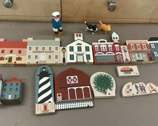 Lot 49: Wooden Town Building Blocks and Figures Set