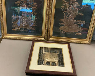 Lot 126: 3 Framed Asian 3 D Art