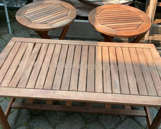 Lot 4: 3 Teak Outdoor tables
