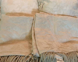 Lot 77: Four Throw Pillows And Matching Bed Runners