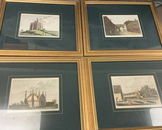 Lot 127: 4 Framed Vintage Lithos Of English Countryside