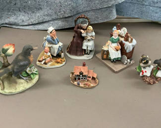 Lot 107: Assorted Chickadees and Norman Rockwell Ceramic Figurines