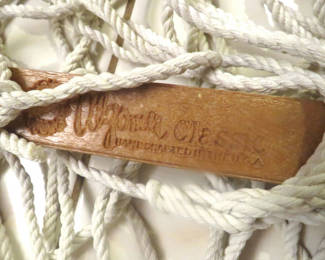 Lot 23: Algoma Cotton Rope Hammock with Wood Trim