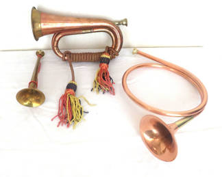 Lot 139: Copper and Brass Decorative Instruments