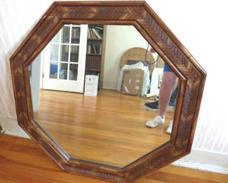Lot 108: Rattan Octagon Wall Mirror